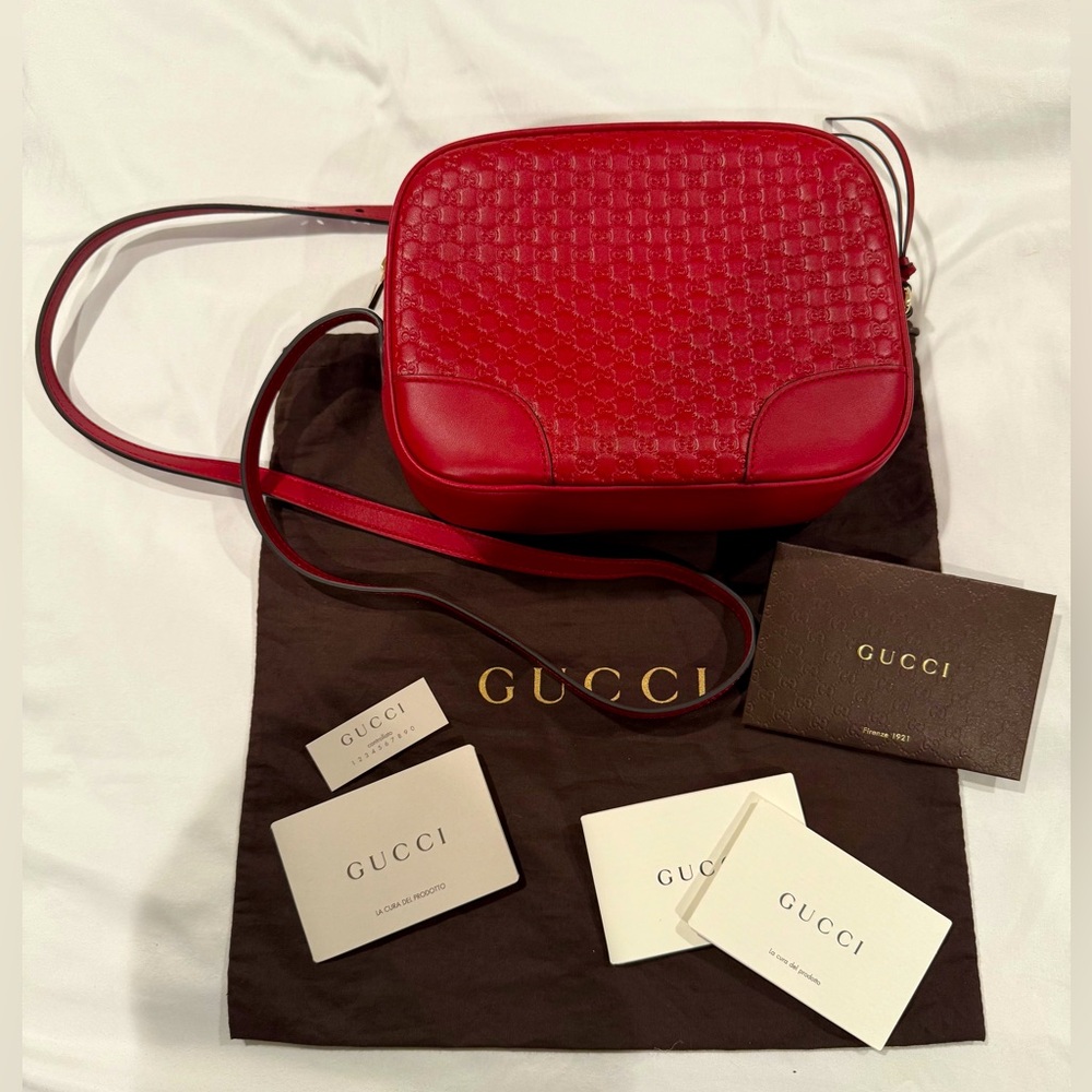 Authentic GUCCI Microshima GG Red Crossbody Bag *NWT*